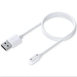 TiMOVO Charger Compatible with YAMAY VeryFitPro SW021/SW01/Willful SW023/SW025/Letsfit ID205L/Letscom ID205S/ID216/Umidigi Uwatch 3/Uwatch GT, Magnetic USB Charging Power Cable Cord 3.3ft, White