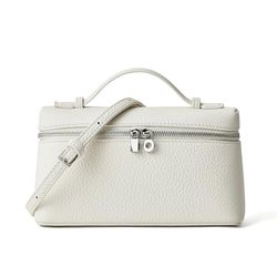 DORIS&JACKY Piccola borsa a tracolla in pelle per le donne di design Mini Top Handle Phone Pouch Bag con tracolla regolabile, bianco
