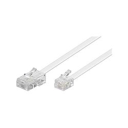 Goobay 93061 telefoonkabel RJ4-stekker naar RJ11/RJ14-stekker, platte kabel, netwerk, telefoon, modem, router, internet, ISDN, DSL, VDSL, 3 meter