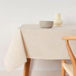 BELUM | Fläckbeständig bordsduk storlek 300 x 140 cm - extra mjuk känsla bordsduk färg ljusbeige - bordsduk 100% tillverkad i Spanien 100% organiskt bomullstyg - enfärgad modell bordsduk