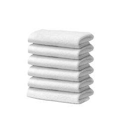 Giovanni Dolcinotti - Juego de 6 Toallas de Cara de 100% algodón - 30 x 30 cm - Extra absorbentes y de Secado rápido - para baño, SPA y Gimnasio - Color Blanco - Modelo Orlando
