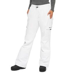 ARCTIX Lumi Pull Over Fleece Lined Cargo Snow Pants Pantalon de Neige Femme, Blanc, Medium (8-10) Short