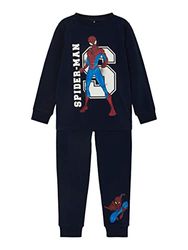 NAME IT Boy's NMMOLAS Spiderman LS NIGHTSET MAR pyjamas, mörk safire, 110