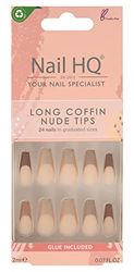 Nail HQ Faux ongles longs en forme de cercueil nude