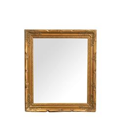 Biscottini Miroir Mural Salle de Bain et Chambre 66x76x5 cm | Miroir d'entrée Murale avec Crochets | Miroir Or