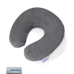 Petex 44490018 cuscino cilindrico, Velluto, ca. 29 x 28 cm, colore: grigio