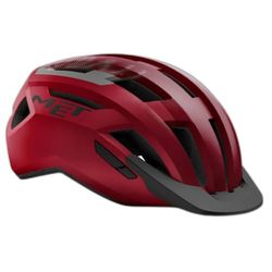 MET Helm, volwassenen, uniseks, rood, mat zwart, S