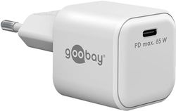 Goobay 65370 USB C PD Szybka Ładowarka (65 W) / Quick Charger / Ładowarka do Samsung, iPhone, iPad i MacBook / Wtyczka Ładująca / Adapter do Gniazdka / Zasilacz / Biała