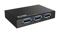 D-Link DUB-1340/E 4 portar USB 3.0 hub (bakåtkompatibel, hastigheter på upp till 5 Gbit/s) svart