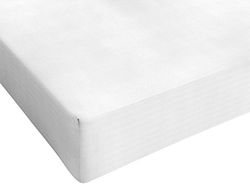 Italian Bed Linen Max Color Drap-Housse, 100 % Coton, Blanc, 2 Places Maxi
