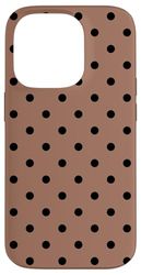 Pois moka marrone e nero per donne ragazze pois Custodia per iPhone 14 Pro