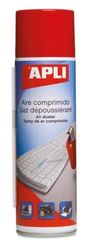 APLI 11307 - Aire comprimido para la limpieza en seco 400 ml. Ideal para teclados, ordenadores y dispositivos electrónicos