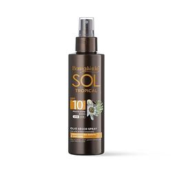 Bottega Verde - Olio Secco Spray SOL Tropical SPF 10, 150 ml, con Olio di Noce Brasiliana e Vitamina E, Abbronzatura Dorata e Uniforme, Texture Leggera e Profumata, Protezione Bassa