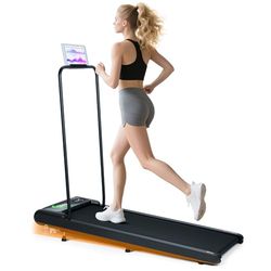 AiQInu 8% Inclinación Cinta De Correr, 2.5 HP Cinta De Andar, Con Mando A Distancia, Pantalla Led y Funcionalidad De Aplicación Bluetooth, Walking Pad Para Casa Uso DoméStico Y En La Oficina, 2-8 Km/H
