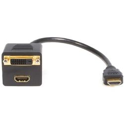 ⚘ HDMISPL1DH - kabel-interface/adapter (HDMI, HDMI + DVI-D, male connector/vrouwelijke connector, 0,3 m, zwart)