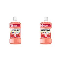 Listerine Enjuague Bucal Sin Alcohol para Niños, Smart Rinse, Sabor Frutos Rojos, Protección Anti Caries, Con Flúor, 500 ml (Paquete de 2)