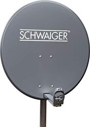SCHWAIGER -SPI621.1- satellietschotel | 65 cm | satellietantenne | met LNB-steunarm en masthouder | geïntegreerde kabelgeleider | satellietschotel van aluminium | 75 x 65 cm | antraciet