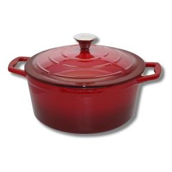 Elo 3062626 casseruola in ghisa smaltata rosso ciliegia, pentola tutti i fuochi, pentola a induzione, 26 cm, 4.5 L