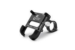 Urban Prime Telefoonhouder, telefoonhouder voor fiets, universeel, 360 graden draaibaar, breedte verstelbaar 55-100 mm, aluminium, zwart, uniseks, volwassenen, uniek