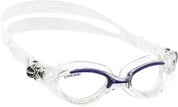 Cressi Flash Small Fit Lady, Occhialini Nuoto a Oculari Separati con Lenti Infrangibili Antiappannamento, AntiGraffio, Anti UV Unisex – Adulto, Trasparente/Blu_Lente Chiara, Taglia Unica