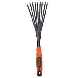 Black+Decker Philips Rastrello a mano da 38,8 cm, manico ergonomico, facile da appendere, in plastica nera e arancione, Plastica