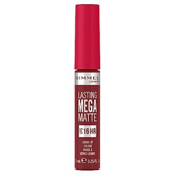 Rimmel London Rossetto Liquido Lasting Mega Matte, Rossetto Liquido a Lunga Durata per Labbra Morbide con Finish Mega Matte, Formula Vegana con Squalane e Olio di Cocco - 930 Ruby Passion, 7.4ml