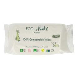 Eco by Naty Sensitive Wipes with Aloe Vera, Pack of 56
