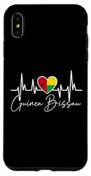 Coque pour iPhone XS Max Guinée-Bissau Heartbeat ECG Pulse Drapeau de la Guinée Bissauan Racines