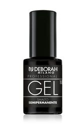 Deborah Milano - Smalto Semipermanente Gel N.18 Nero, Effetto Plumping a Lunga Durata, Dona Unghie Intense e Brillanti, 4.5 ml