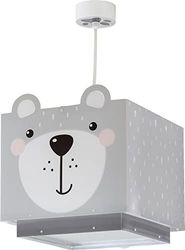 Dalber Lampe Suspension Enfant Little Teddy Ours Animaux Gris, lustre chambre enfant, 64572, E27