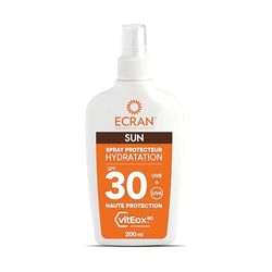 ECRAN® - Spray Protecteur Hydratant - Haute Protection - Technologie vitEox80 - Vitamine E - Protection UVA, UVB, Lumière Bleue, Coups de Soleil - Protection Solaire SPF 30 - Bronzage naturel