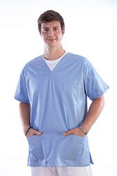 Gima – Tunique, coton/polyester, unisexe, Blanc, pour infirmières, les médecins, la beauté, Soins de santé, vernis à ongles, SPA Saloon, XL, bleu, 1