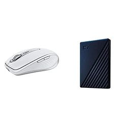 Logitech MX Anywhere 3 for Mac – Compact Performance Mouse with Western Digital WDBA2F0040BBL-WESN 4 TB My Passport for Mac Portable Hard Drive