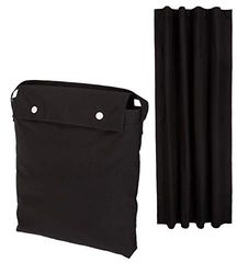 Amazon Basics Paquete de 1 cortina opaca portátil con ventosas, 198 x 127 cm, color negro