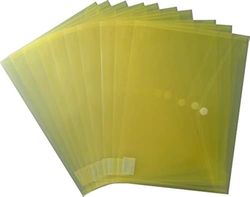 EXXO by HFP 90153 Document Wallets A4 Landscape with Velcro Fastener Transparent Yellow Pack of 10 335 mm x 240 mm