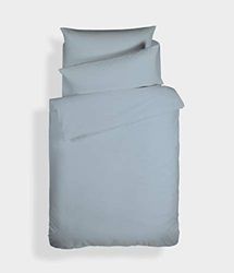 Bianca Plain Dyed Blue Parure de lit 100% Coton Percale pour lit de 105 cm