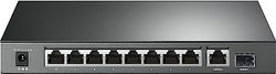 TP-Link TL-SG1210P Gigabit PoE LAN-switch med 10 portar (8 Gigabit PoE+-portar, 1 Gigabit SFP-port, 63 W, IEEE-802.3af/at, Plug-and-play-installation, QoS, IGMP och fläktlös) svart