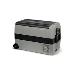 Steamy-E Dual Zone 50 Roller, Frigorifero Elettrico a Compressore con Ruote, 12/24V DC e 100-240V AC, per Congelare e Raffreddare da -20℃ a +20℃, Ideale per il Campeggio, 44 Litri, Grigio