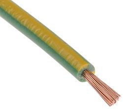 RS PRO Cavo di alimentazione singolo 1 mm², 18 AWG 100 m verde/giallo PVC isolato, Ø 3,4 mm, 32/0,2 mm, confezione da 100 metri