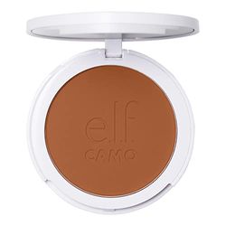 e.l.f. Camo Powder Foundation, Lightweight, Primer-Infused Buildable & Long-Lasting Medium-to-Full Coverage Foundation, Deep 500 W