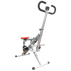 I-Kracht, KT00131-BLK, Total Fitness Crunch con Monitor Digital, Aparato Compacto para Entrenamiento de Fuerza, Ideal para Entrenamiento en casa, Talla única, Color Plata