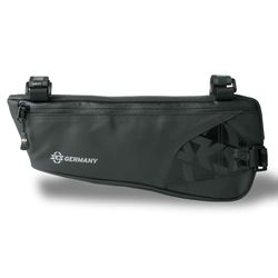 SKS Germany Explorer Edge, Accessori per Bici (Borsa per Telaio in Tessuto gommato, Idrorepellente, Cerniere Laminate con Easy-Zip ergonomico, Volume: 1 l), Nero Unisex-Adult, One Size