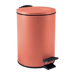 Spirella, Poubelle à Pédale en Acier, Modèle Adelar, Mécanisme slow close, le couvercle se referme doucement et silencieusement, Revêtement anti-traces de doigts, red, 5 Litres