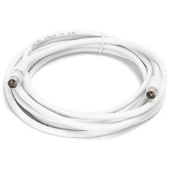 Zarivy Cable coaxial RG6U 3m con conectores macho a macho, ideal para conexión de TV por cable y antenas.