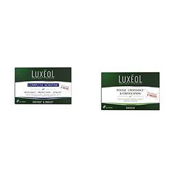 Luxéol - Complexe Kératine - Complément alimentaire - 90 gélules - 41g Beige/jaune & Pousse Croissance & Fortification - Complément Alimentaire - Programme Cheveux 3 Mois - 30 Gélules
