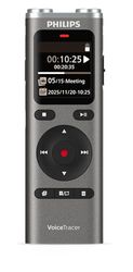Philips DVT2075 VoiceTracer, Audio Recorder, 8GB, MP3, stereo, batteria ricaricabile ai polimeri di litio. Sembly AI per riconoscimento vocale multi-speaker, creazione di riassunti, verbali di
