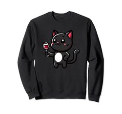 Bebida divertida para mascotas de vino de gato negro Sudadera