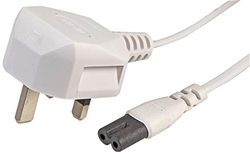 Pro Elec PEL00422 UK Plug to IEC C7 Figure 8 Power Lead, 1 m, White