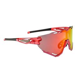 Swisseye Mantra sportbril (100% UVA-, UVB- en UVC-bescherming, verstelbare neuszone en rubberen beugeluiteinden, splintervrij materiaal TR90, incl. etui), glanzend laser rood