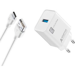 Cellularline | Caricabatterie da Rete | Caricabatterie da rete adattivo 15W con cavo USB-C